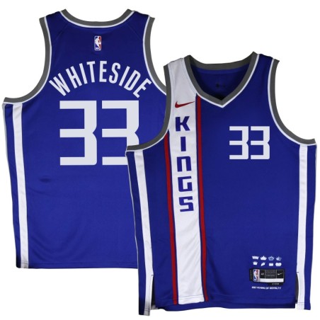 Kings #33 Hassan Whiteside 2023-24City Blue Jersey