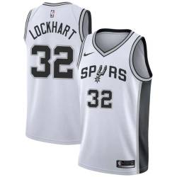 White Darrell Lockhart Twill Basketball Jersey -Spurs #32 Lockhart Twill Jerseys, FREE SHIPPING