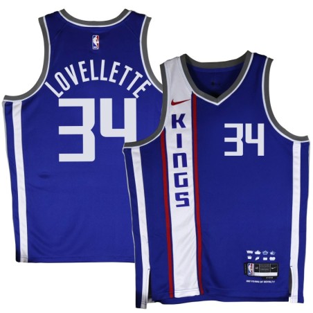 Kings #34 Clyde Lovellette 2023-24City Blue Jersey