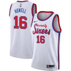 White Classic Bailey Howell Twill Basketball Jersey -76ers #16 Howell Twill Jerseys, FREE SHIPPING