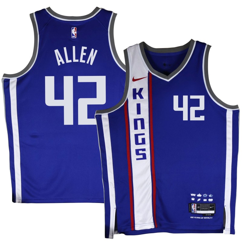 Kings #42 Lucius Allen 2023-24City Blue Jersey