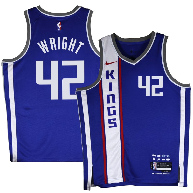 Kings #42 Lorenzen Wright 2023-24City Blue Jersey