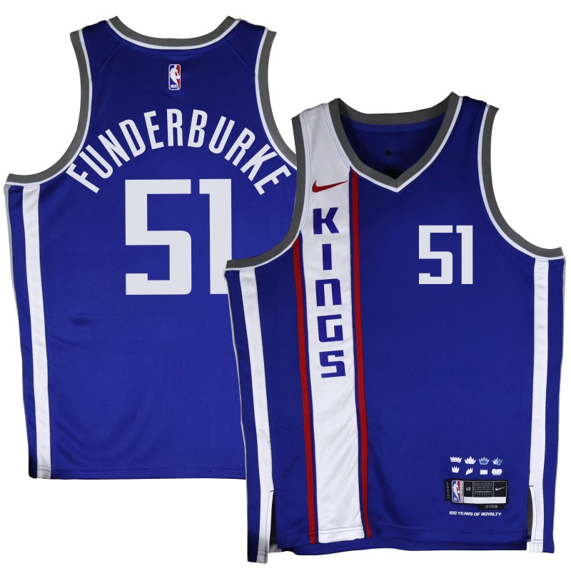 Kings #51 Lawrence Funderburke 2023-24City Blue Jersey