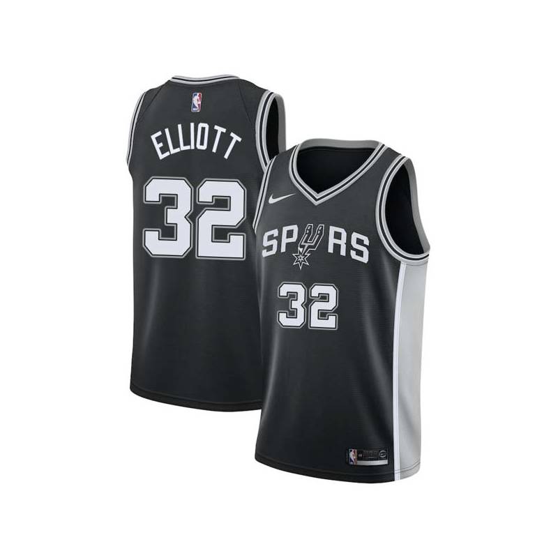 Black Sean Elliott Twill Basketball Jersey -Spurs #32 Elliott Twill Jerseys, FREE SHIPPING