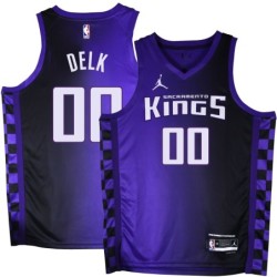 Kings #00 Tony Delk Purple Black Gradient Jersey