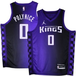 Kings #0 Olden Polynice Purple Black Gradient Jersey