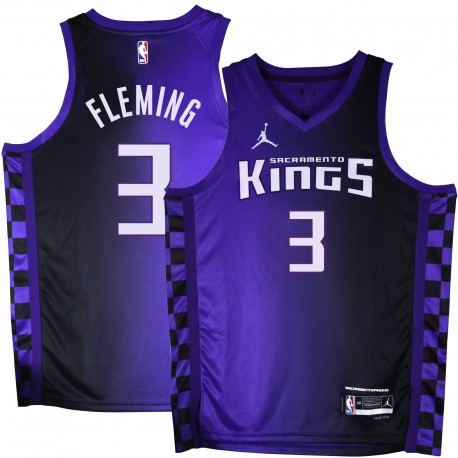 Kings #3 Ed Fleming Purple Black Gradient Jersey