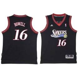 Black Throwback Bailey Howell Twill Basketball Jersey -76ers #16 Howell Twill Jerseys, FREE SHIPPING