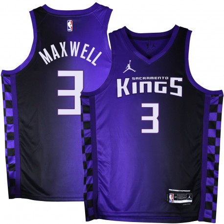 Kings #3 Vernon Maxwell Purple Black Gradient Jersey