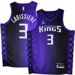 Kings #3 Skal Labissière Purple Black Gradient Jersey