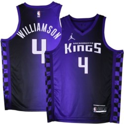 Kings #4 Corliss Williamson Purple Black Gradient Jersey