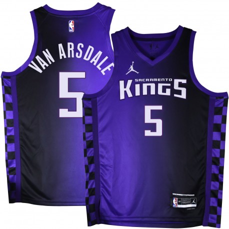 Kings #5 Tom Van Arsdale Purple Black Gradient Jersey