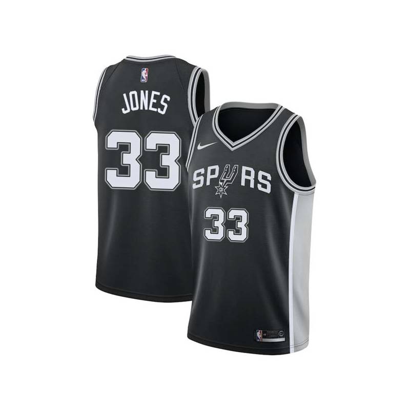 Black Rich Jones Twill Basketball Jersey -Spurs #33 Jones Twill Jerseys, FREE SHIPPING