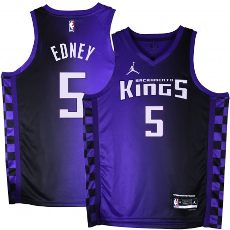 Kings #5 Tyus Edney Purple Black Gradient Jersey