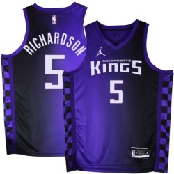 Kings #5 Malachi Richardson Purple Black Gradient Jersey