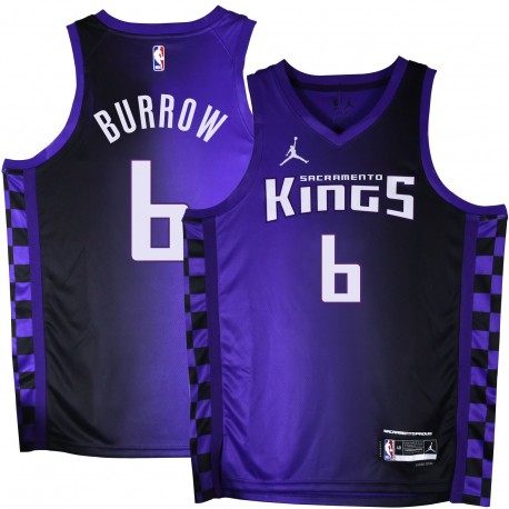 Kings #6 Bob Burrow Purple Black Gradient Jersey