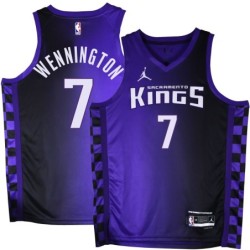 Kings #7 Bill Wennington Purple Black Gradient Jersey