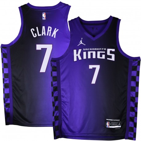 Kings #7 Keon Clark Purple Black Gradient Jersey