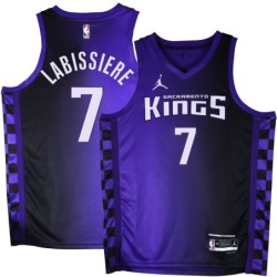 Kings #7 Skal Labissière Purple Black Gradient Jersey