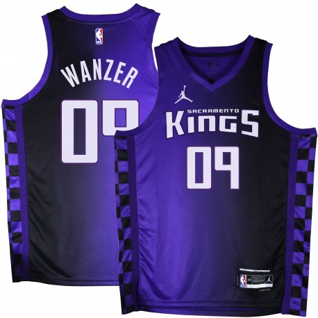 Kings #09 Bobby Wanzer Purple Black Gradient Jersey