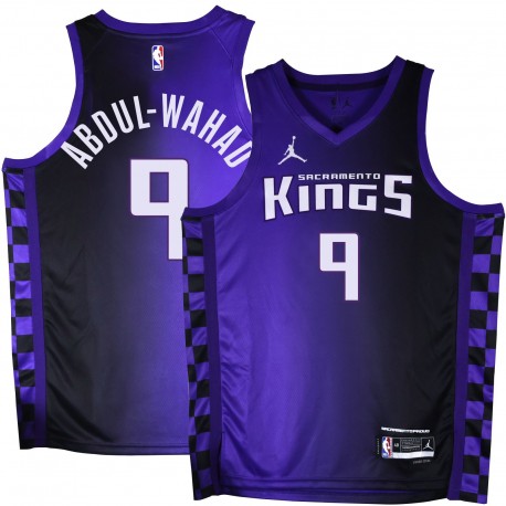 Kings #9 Tariq Abdul-Wahad Purple Black Gradient Jersey