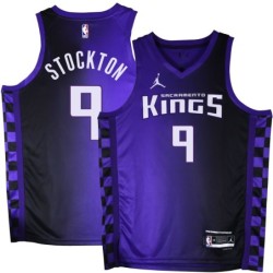 Kings #9 David Stockton Purple Black Gradient Jersey