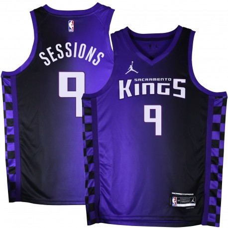 Kings #9 Ramon Sessions Purple Black Gradient Jersey