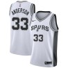 White Greg Anderson Twill Basketball Jersey -Spurs #33 Anderson Twill Jerseys, FREE SHIPPING