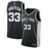 Black Greg Anderson Twill Basketball Jersey -Spurs #33 Anderson Twill Jerseys, FREE SHIPPING