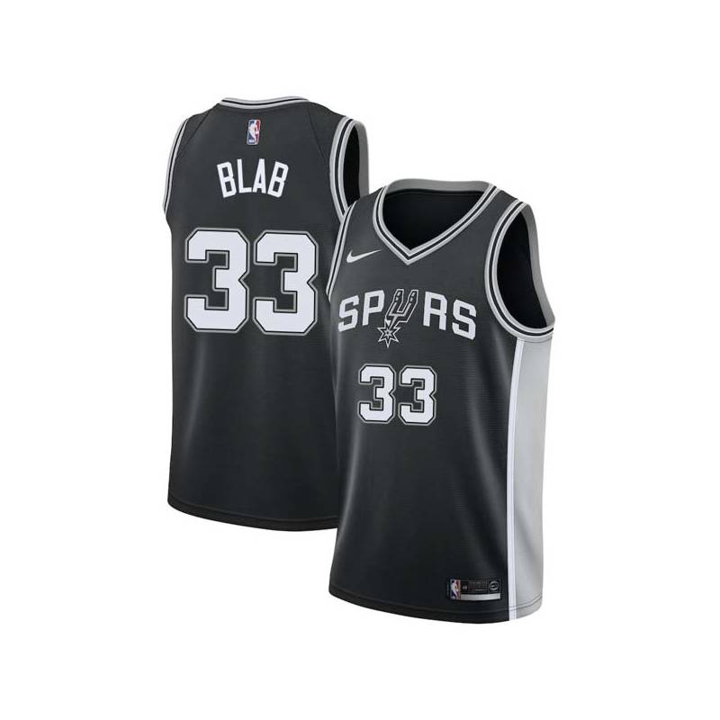 Black Uwe Blab Twill Basketball Jersey -Spurs #33 Blab Twill Jerseys, FREE SHIPPING