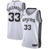 White Dave Greenwood Twill Basketball Jersey -Spurs #33 Greenwood Twill Jerseys, FREE SHIPPING