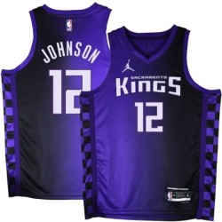 Kings #12 Arnie Johnson Purple Black Gradient Jersey