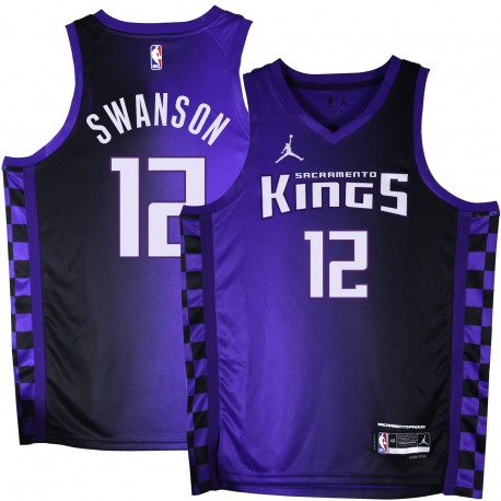 Kings #12 Norm Swanson Purple Black Gradient Jersey