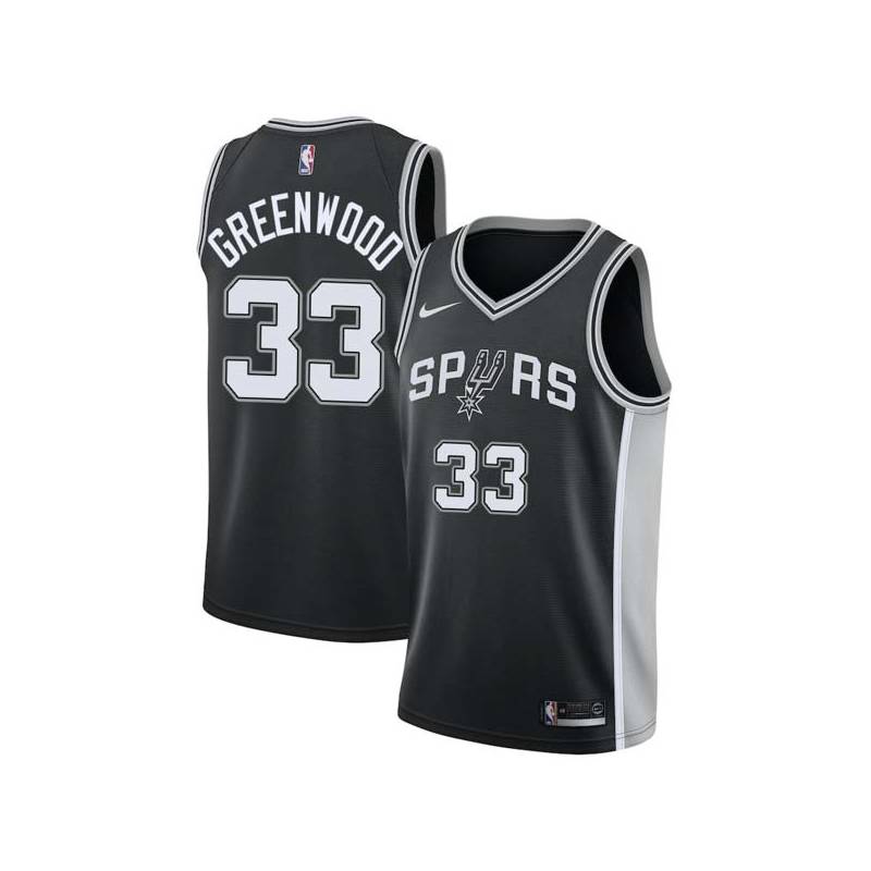 Black Dave Greenwood Twill Basketball Jersey -Spurs #33 Greenwood Twill Jerseys, FREE SHIPPING