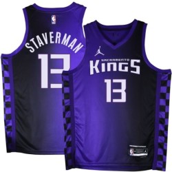 Kings #13 Larry Staverman Purple Black Gradient Jersey