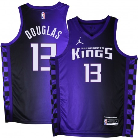 Kings #13 Leon Douglas Purple Black Gradient Jersey