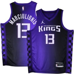 Kings #13 Šarūnas Marčiulionis Purple Black Gradient Jersey