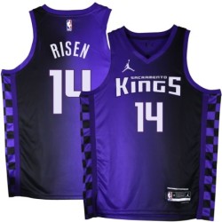 Kings #14 Arnie Risen Purple Black Gradient Jersey