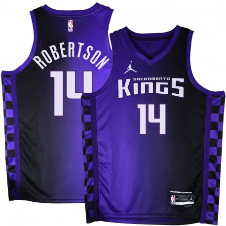 Kings #14 Oscar Robertson Purple Black Gradient Jersey