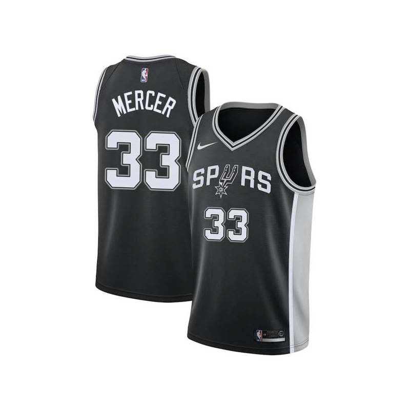 Black Ron Mercer Twill Basketball Jersey -Spurs #33 Mercer Twill Jerseys, FREE SHIPPING