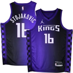 Kings #16 Peja Stojaković Purple Black Gradient Jersey