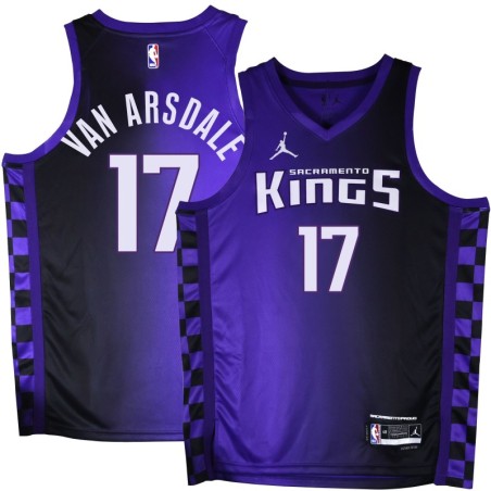 Kings #17 Tom Van Arsdale Purple Black Gradient Jersey