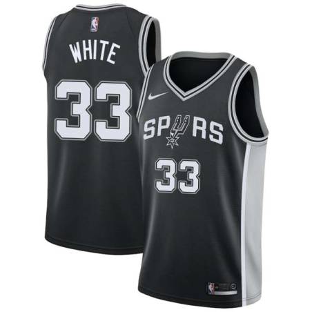 Black James White Twill Basketball Jersey -Spurs #33 White Twill Jerseys, FREE SHIPPING