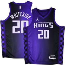 Kings #20 Hassan Whiteside Purple Black Gradient Jersey