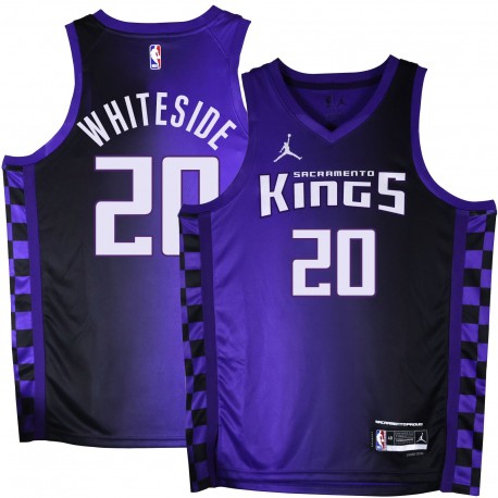 Kings #20 Hassan Whiteside Purple Black Gradient Jersey