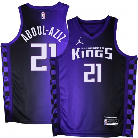 Kings #21 Zaid Abdul-Aziz Purple Black Gradient Jersey