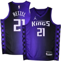 Kings #21 Fred Hetzel Purple Black Gradient Jersey