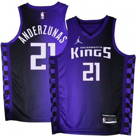 Kings #21 Wally Anderzunas Purple Black Gradient Jersey