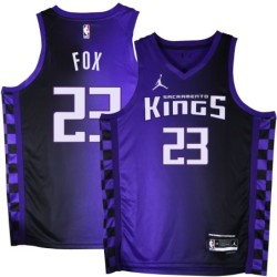 Kings #23 Jim Fox Purple Black Gradient Jersey