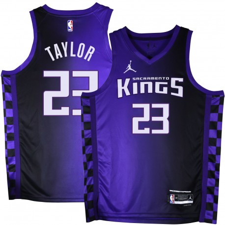 Kings #23 Fred Taylor Purple Black Gradient Jersey